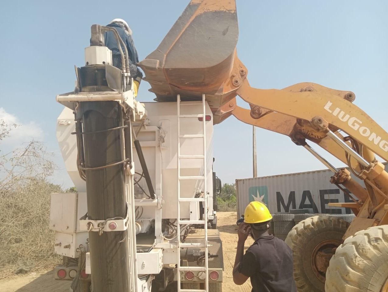 Al-Figir technical team in safety gear